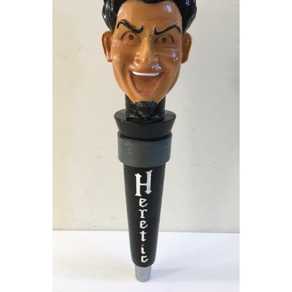 Heretic Beer Bar Breweriana Heretic Evil Twin Tap Handle Rare 12" Two Sided Head - Picture 6 of 12